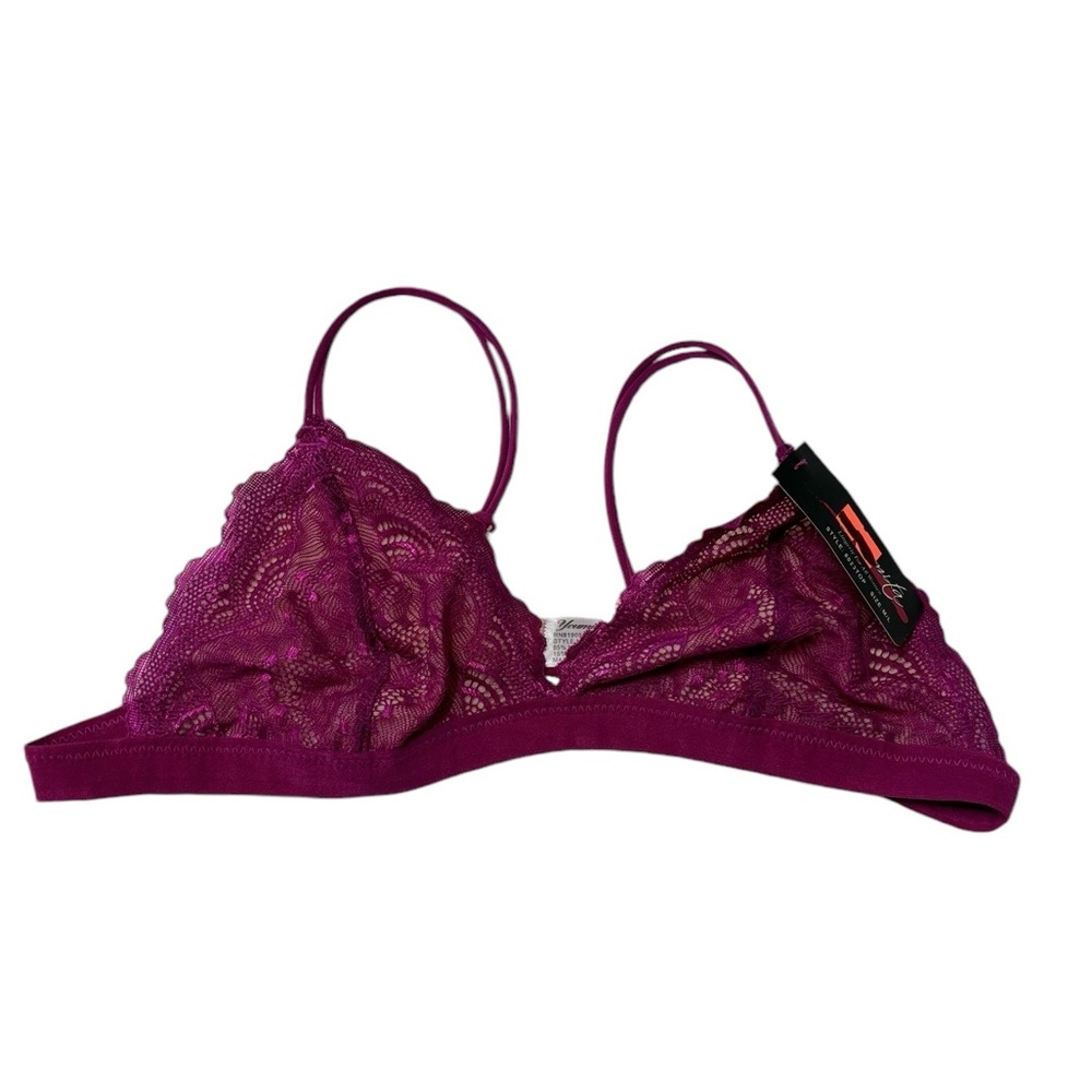 Youmita Purple Lace Double Strap Adjustable Bralette